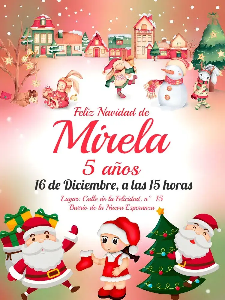 Invitación Navidad Reno