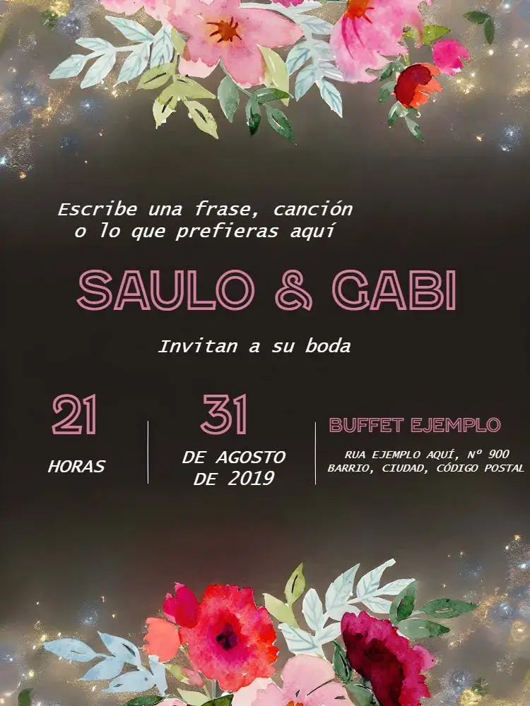 Invitación Boda Floral Flores