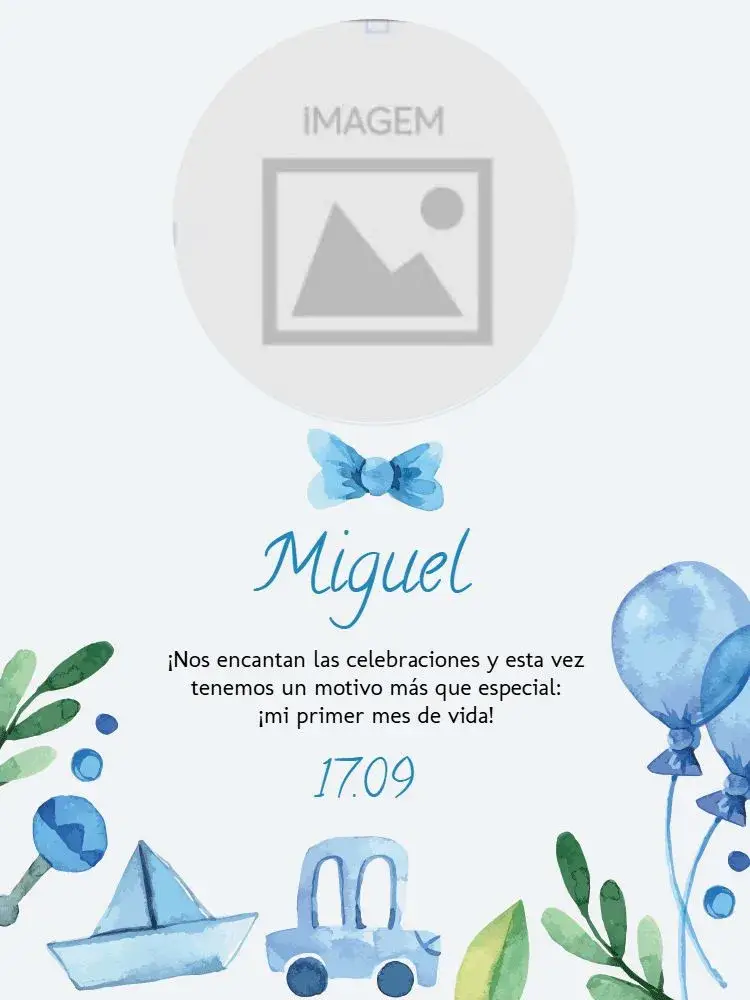 Invitación Carrito de Bebé editable y personalizable