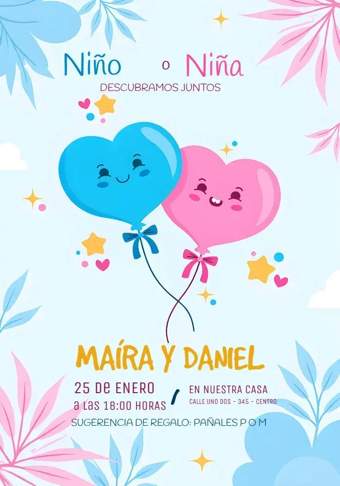 Invitación Chá Revelación Lila