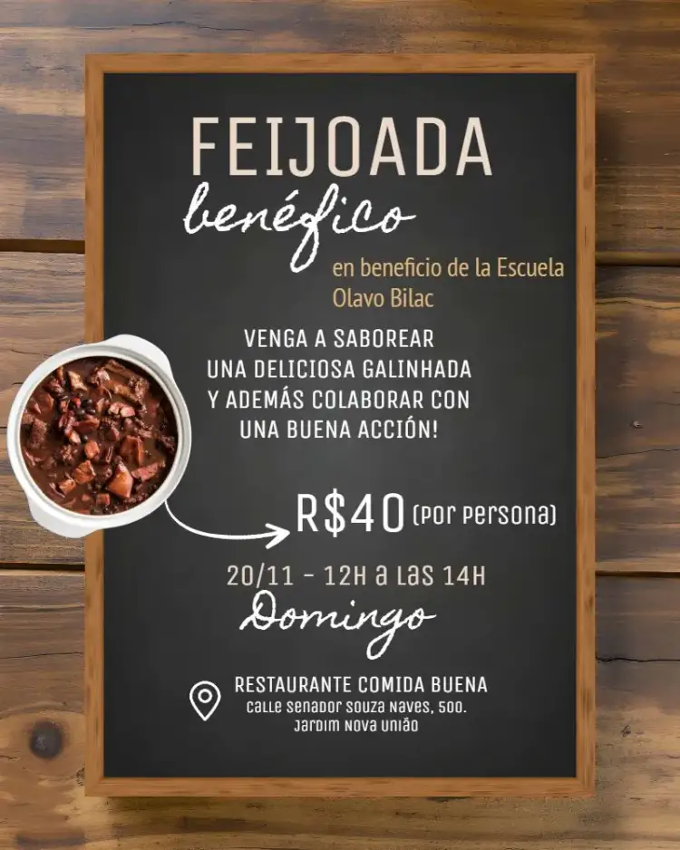 Invitación Arte Para Feijoada Beneficente Post – tema Más buscados colorido, vibrante, tradicional, brasileño, alegre