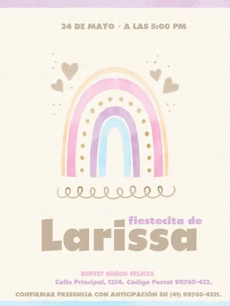 Invitación Arcoíris Boho Morado