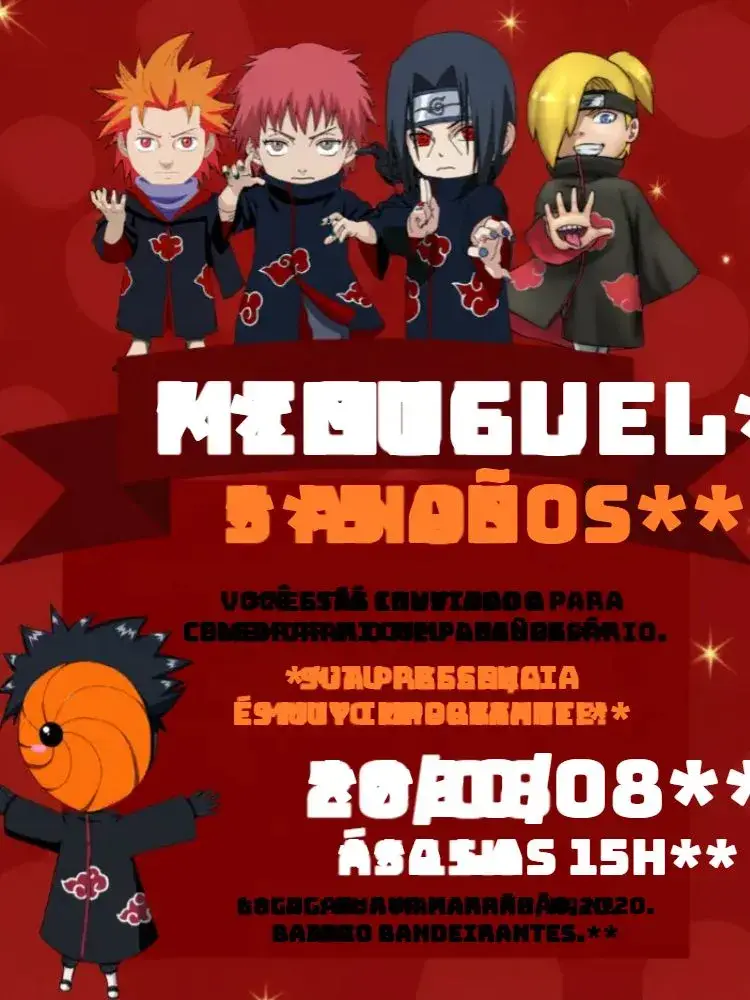 Invitación Akatsuki Rojo