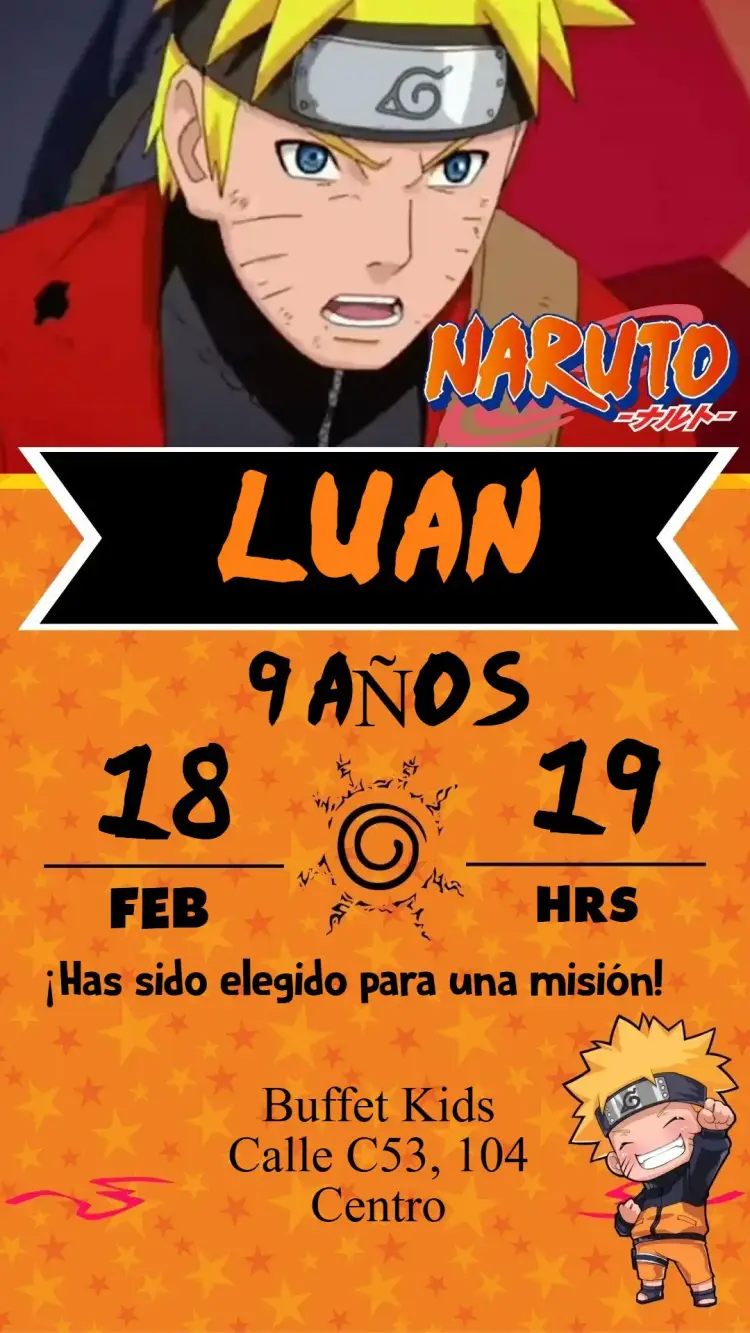 Invitación Naruto