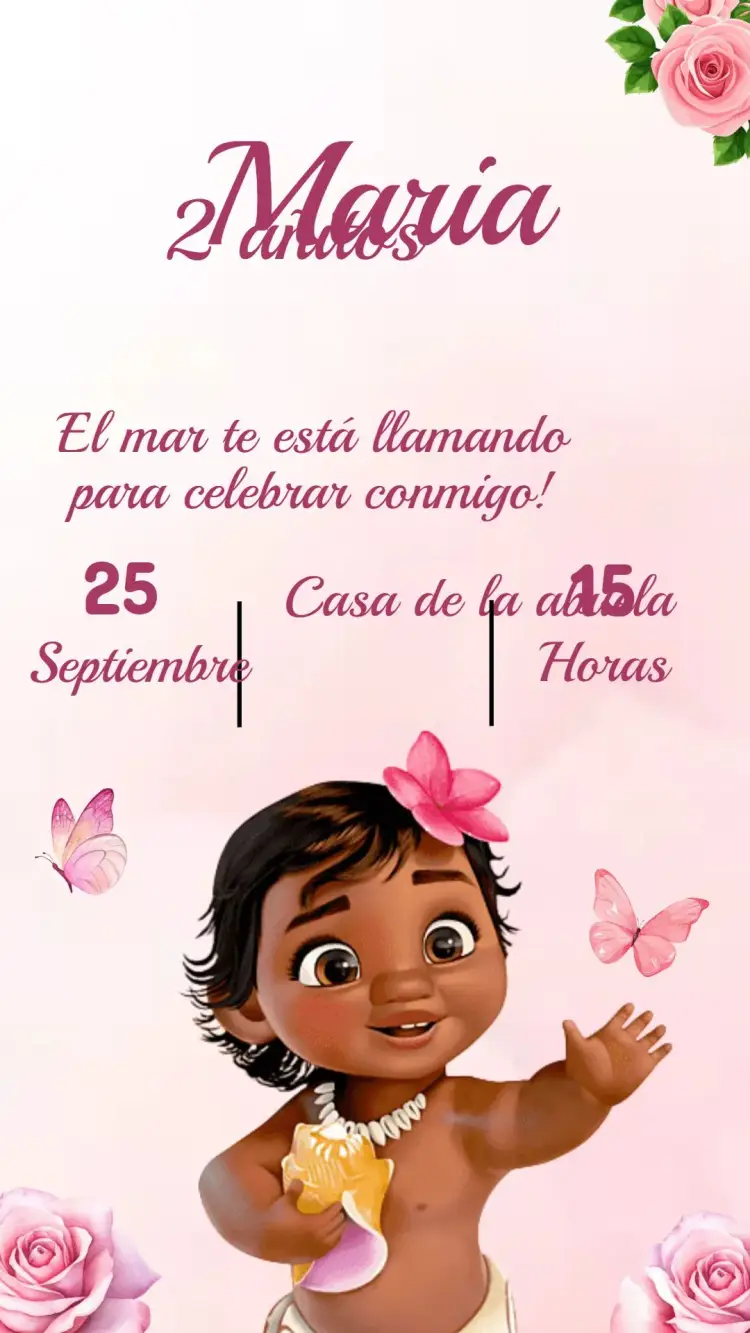 Invitación Cumpleaños Moana