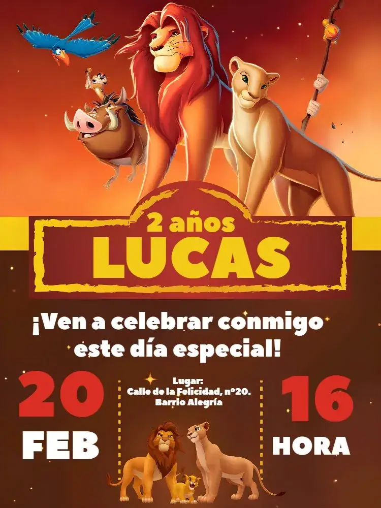 Invitación Rey León Selva
