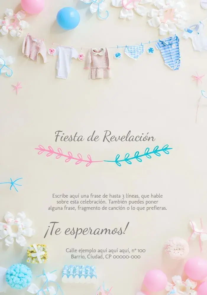 Invitación Baby Gender Reveal Gray Tea Party