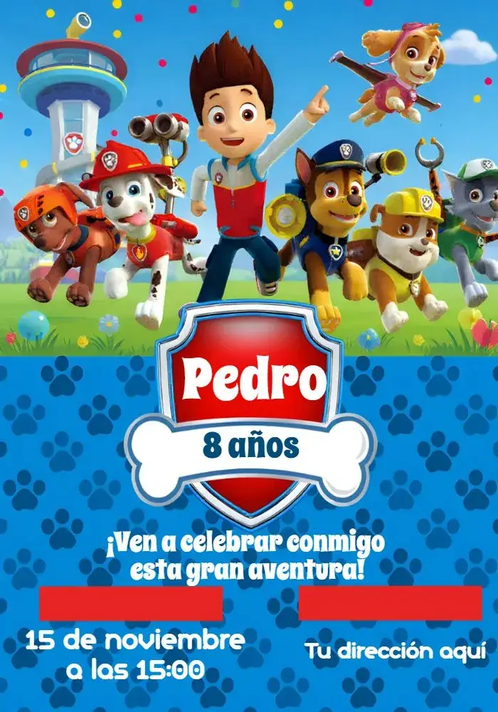 Invitación Patrulla Canina Skye
