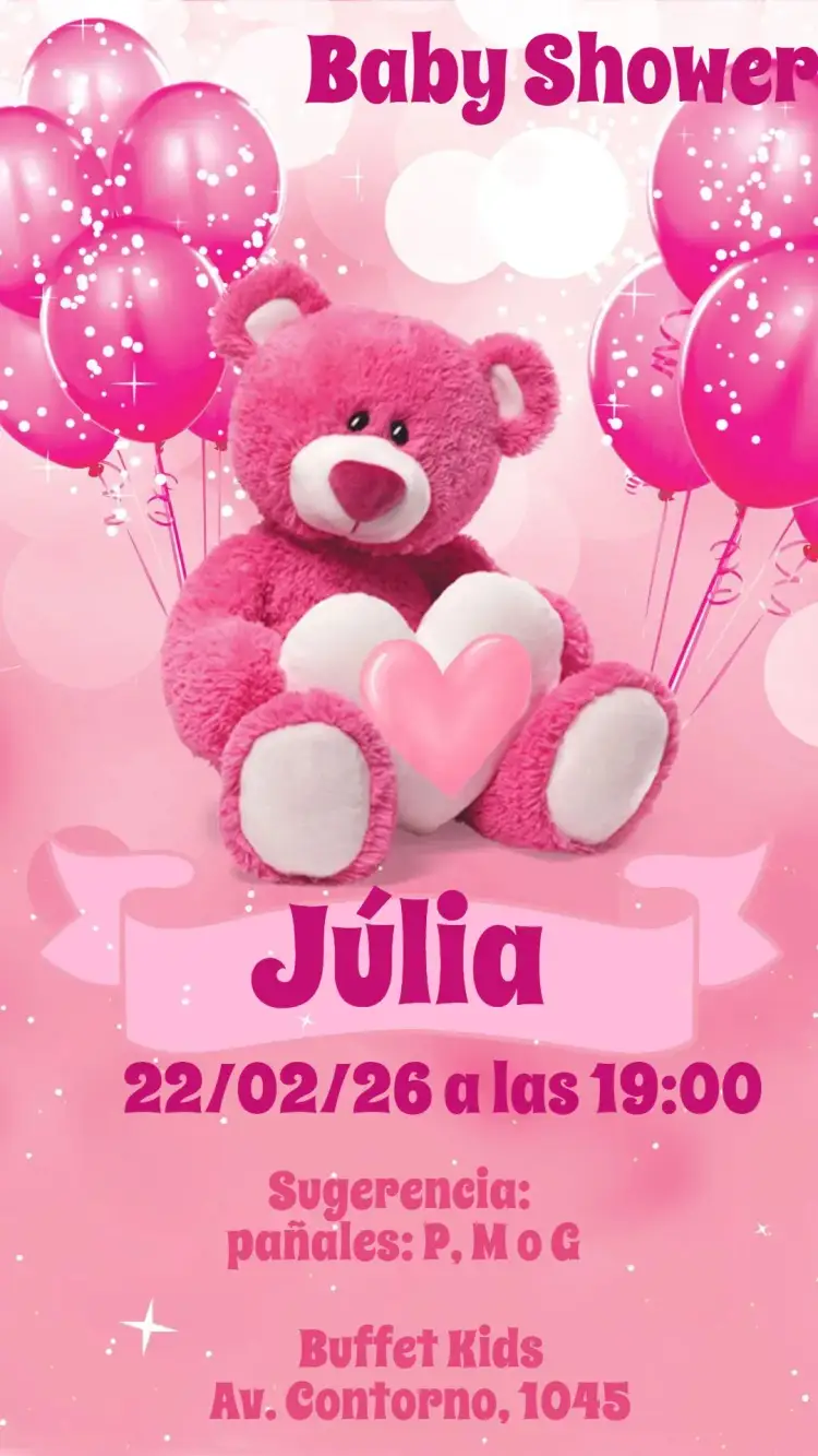 Invitación Baby Shower – tema Baby Shower colorido, divertido, infantil, moderno, minimalista, brincalhão