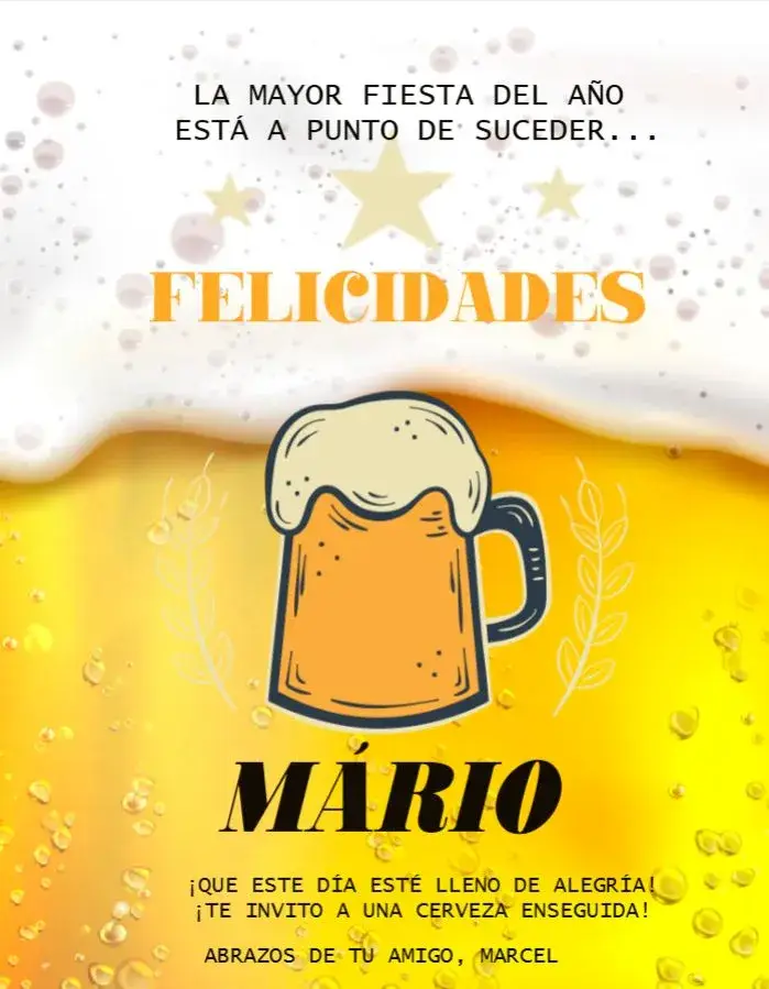 Invitación Tarjeta de Celebración Cerveza