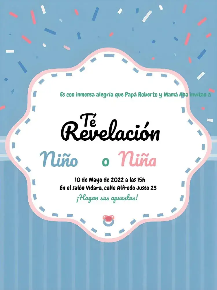 Invitación Revelación de Género Corazón