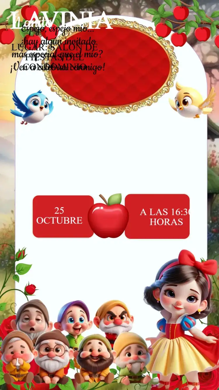 Invitación Cumpleaños Blancanieves Bebé
