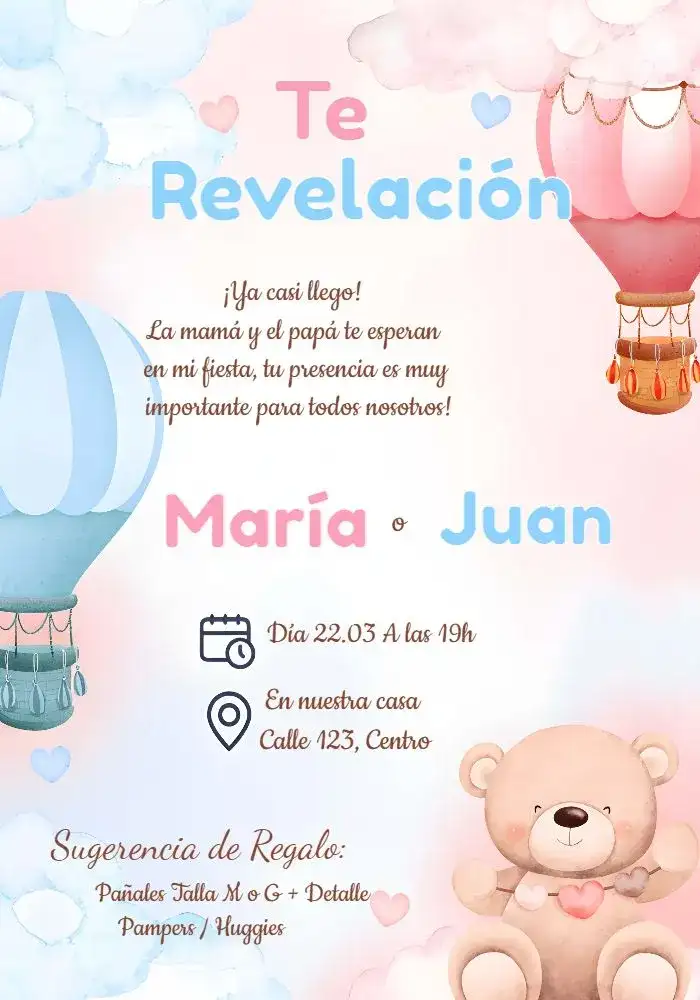 Baby Shower Ositos Rosa y Azul Bebé