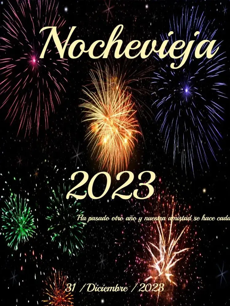 Invitación Reveillon 2023 Fogos Novo – tema Cumpleaños Infantil dorado, moderno, festivo, colorido, divertido, temático