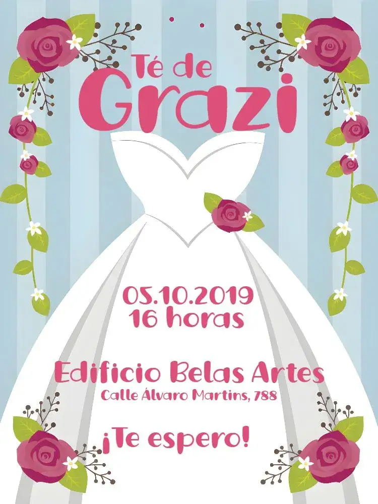 Invitación Despedida de Soltera Rosa – tema Despedida de Soltera floral, rosa, elegante, moderno, leve, feminino