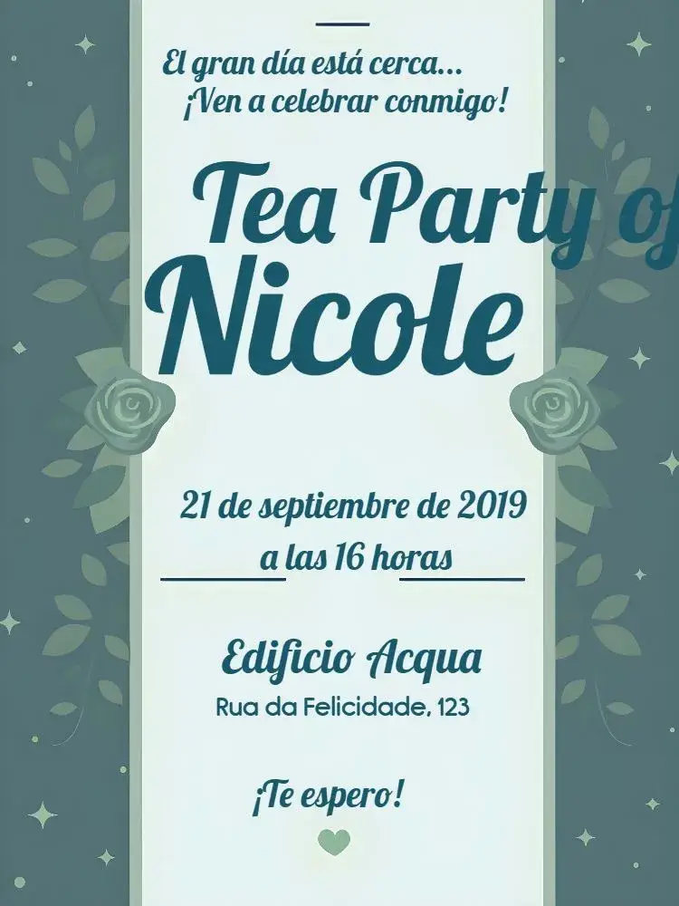 Invitación Despedida de soltera de la novia