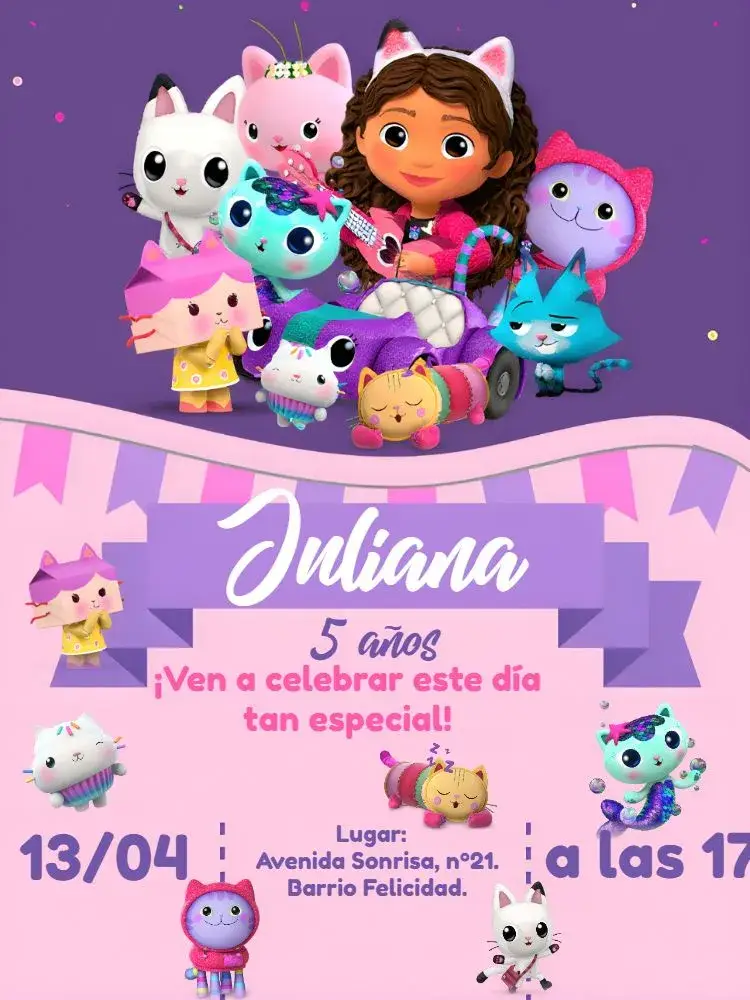 Invitación La Casa Mágica De Gabby Gaby