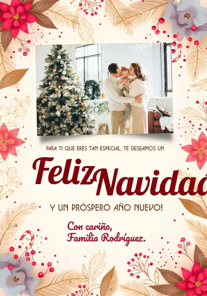 Tarjeta De Navidad Con Foto De Papá Noel