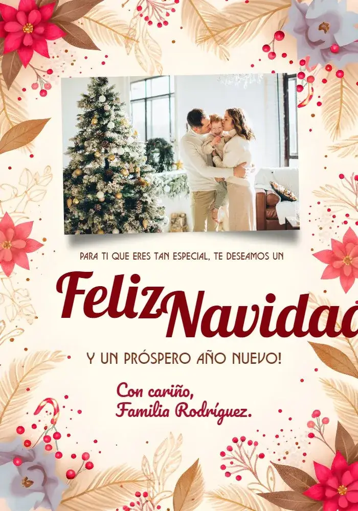 Invitación Tarjeta De Navidad Con Foto De Papá Noel