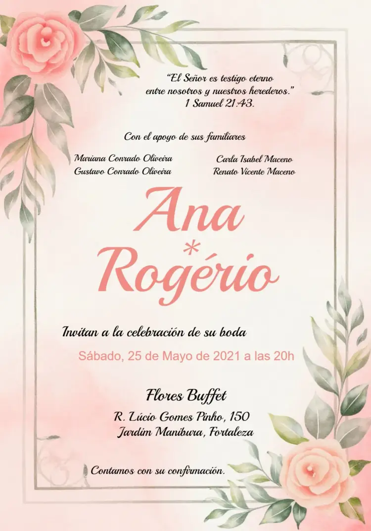 Invitación Boda Floral Flores