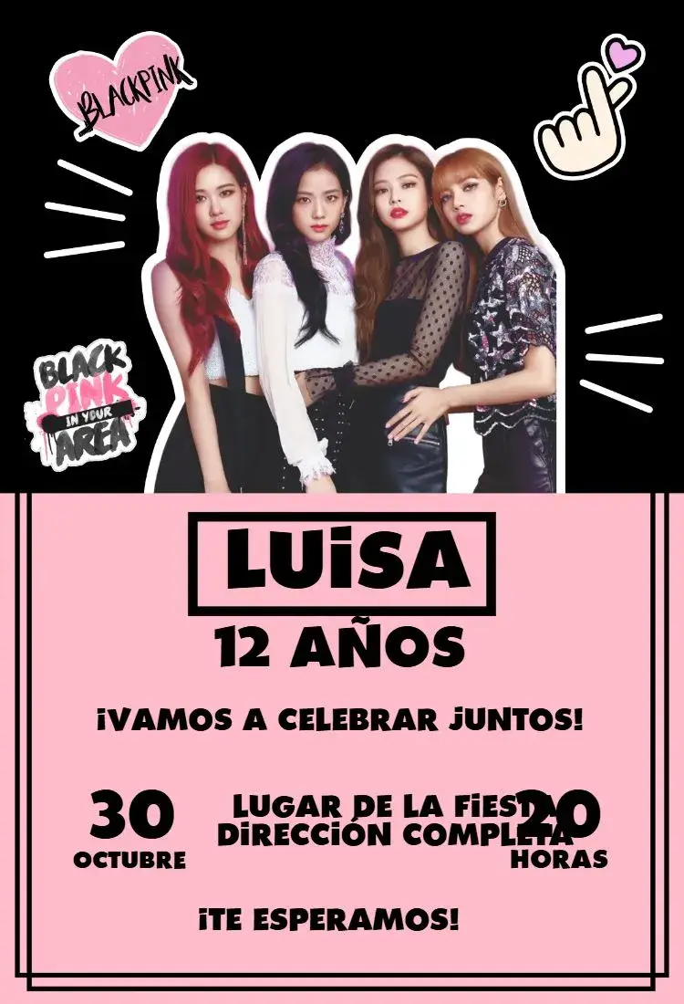 Invitación Black Pink