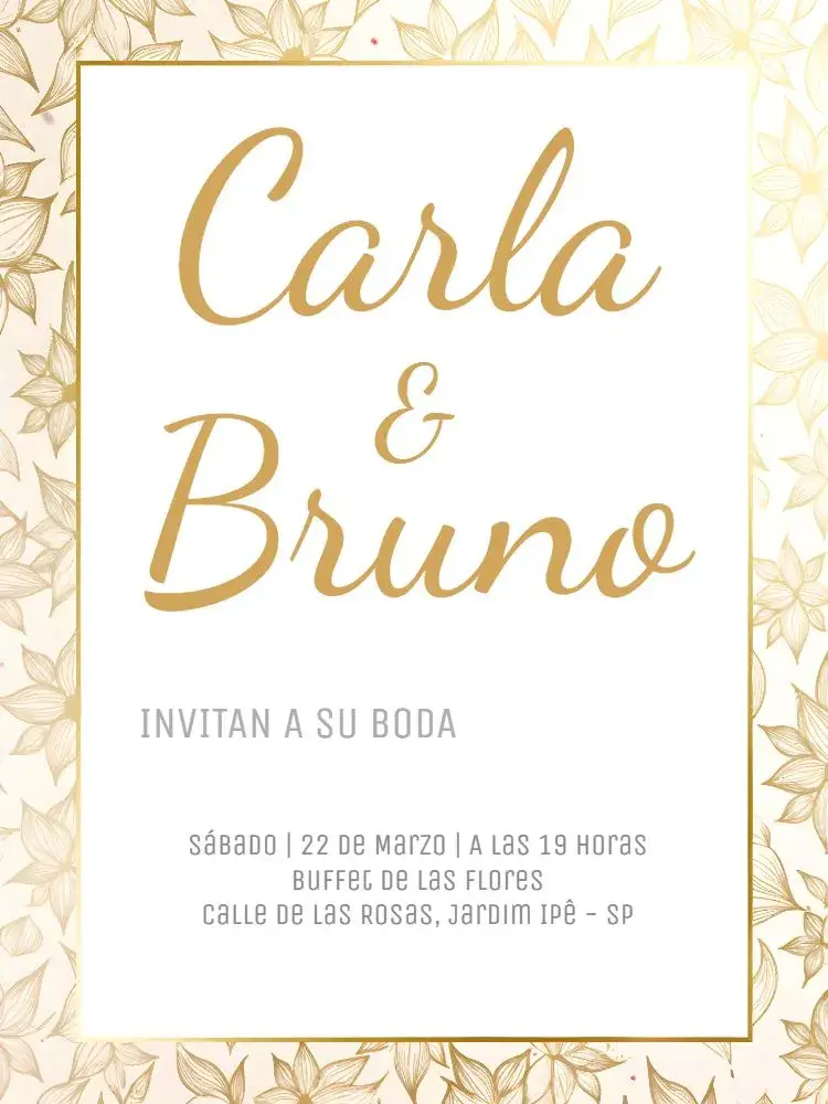 Invitación Boda Floral Elegante Blanco