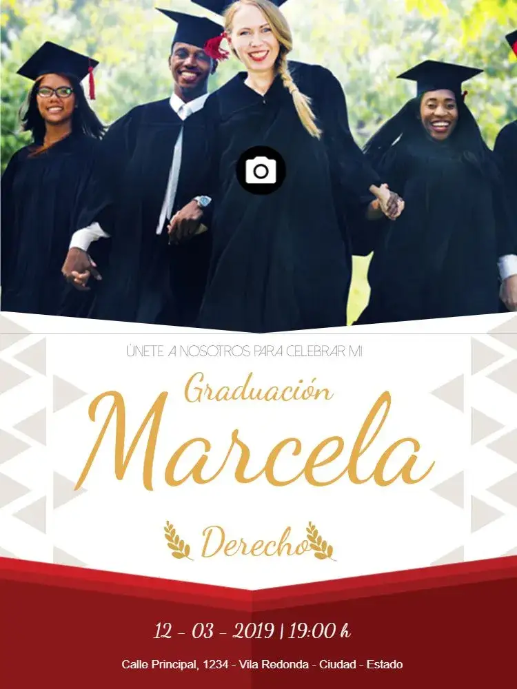 Invitación Graduación Con Foto Graduación – tema Graduación moderno, elegante, colorido, minimalista, vintage