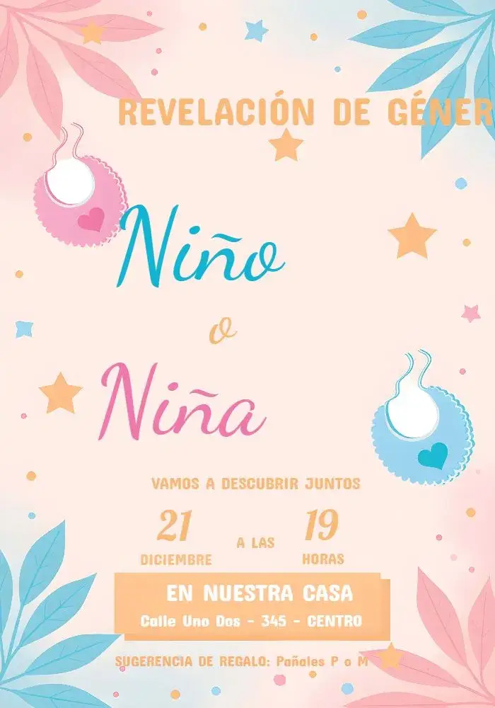 Invitación Baby Shower de Revelación