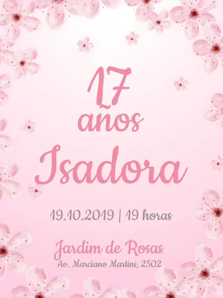 Invitación De 15 Años Clásico Con Flores En El Jardín Fiesta – tema 15 años floral, minimalista, delicado, elegante, moderno, romántico