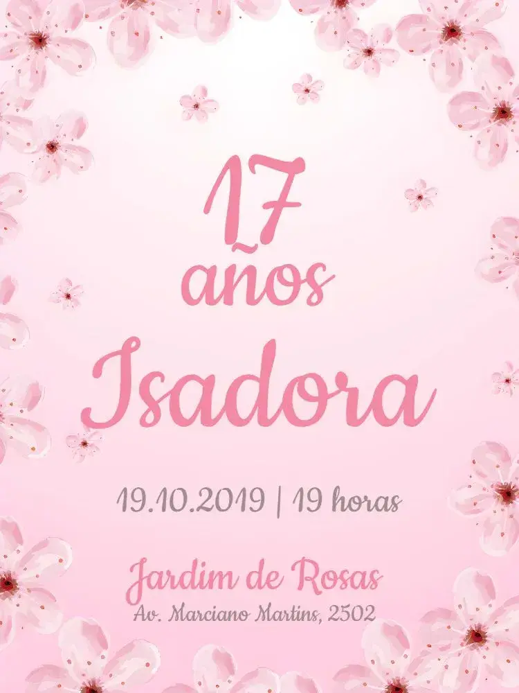 Invitación De 15 Años Clásico Con Flores En El Jardín Fiesta