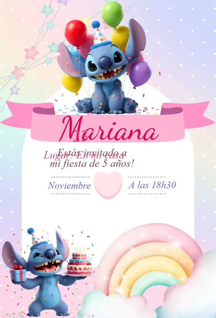 invitación digital de Stitch
