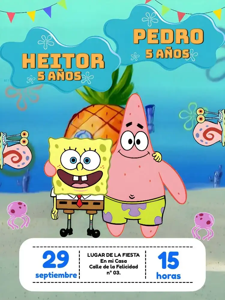 Doble Bob Esponja y Patricio Cuadrado