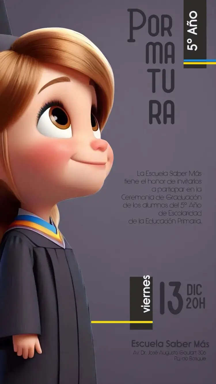 Invitación Graduación Infantil Educación