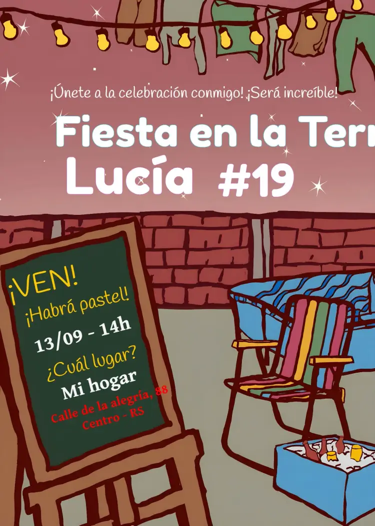 Invitación Fiesta En la Azotea Adulto