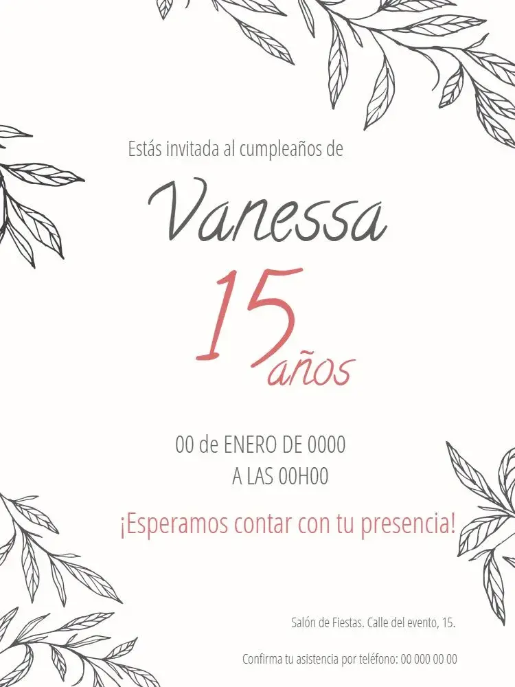 Invitación 15 Años Quinceañera