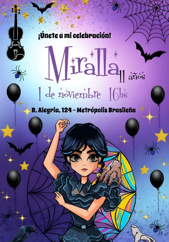 Invitación Wandinha Adams Addams