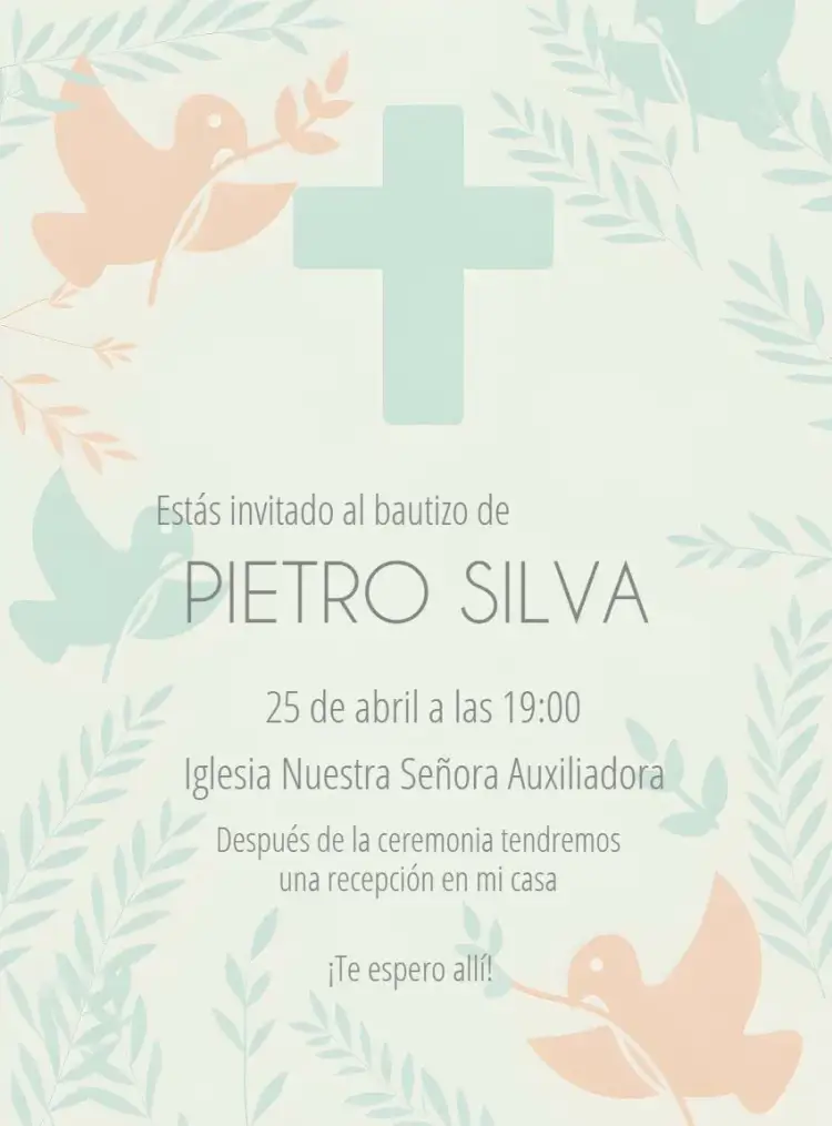 Invitación Bautizo Azul Niño - Bautismo Iglesia – tema Bautismo azul, minimalista, moderno, delicado, sereno