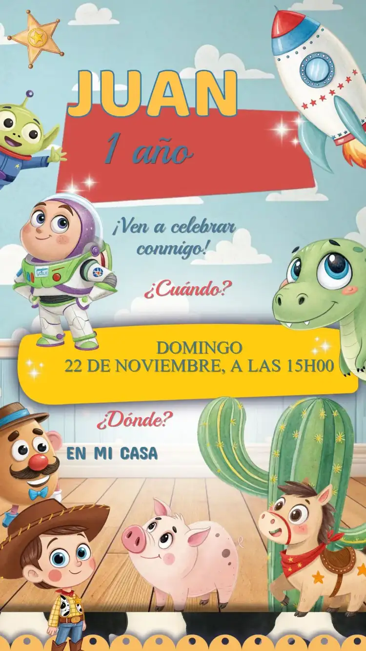 Invitación Cumpleaños Toystory