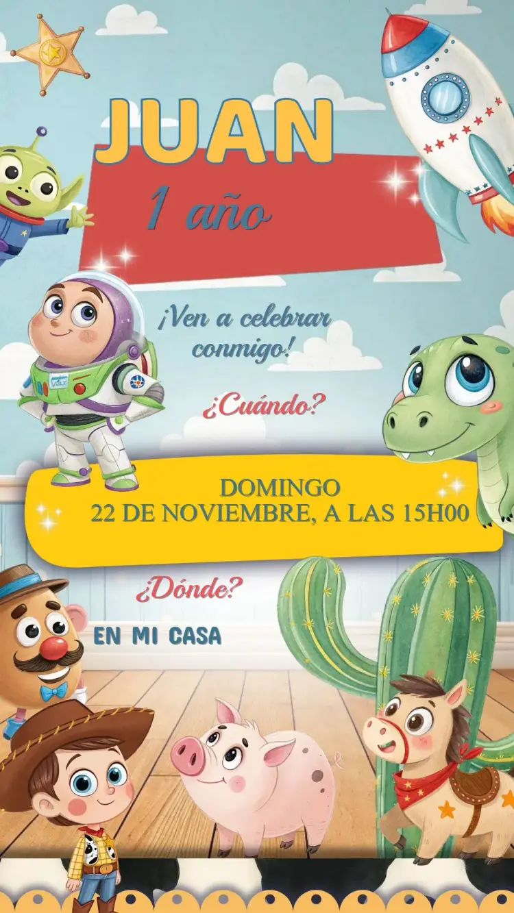 Invitación Cumpleaños Toystory