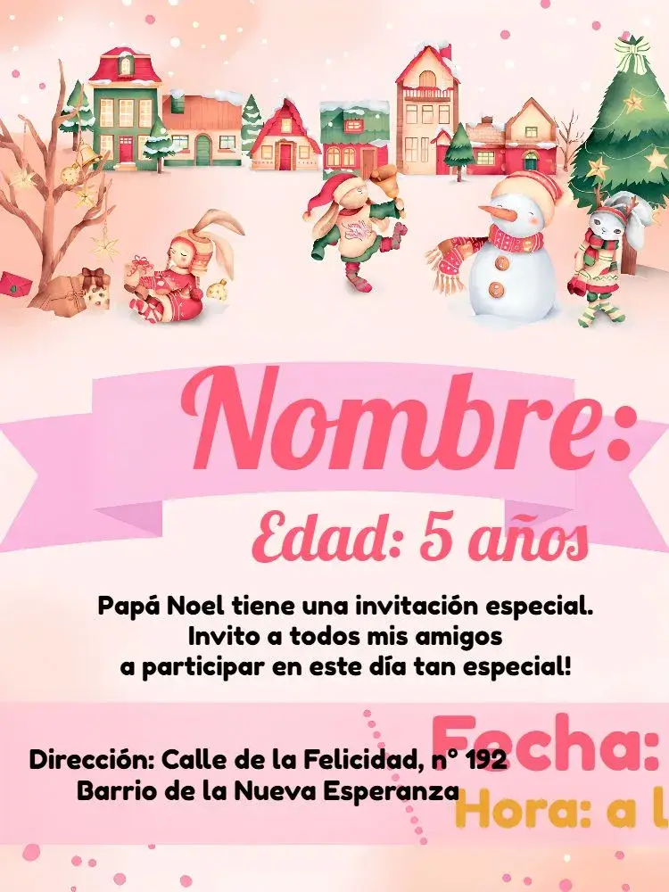 Invitación Navidad Papá editable y personalizable