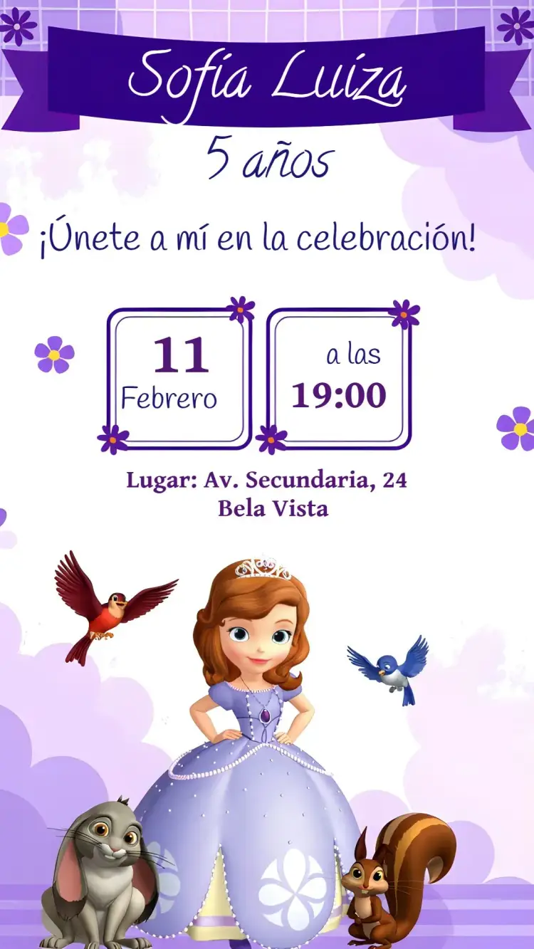Invitación Princesa Sofía Princesita