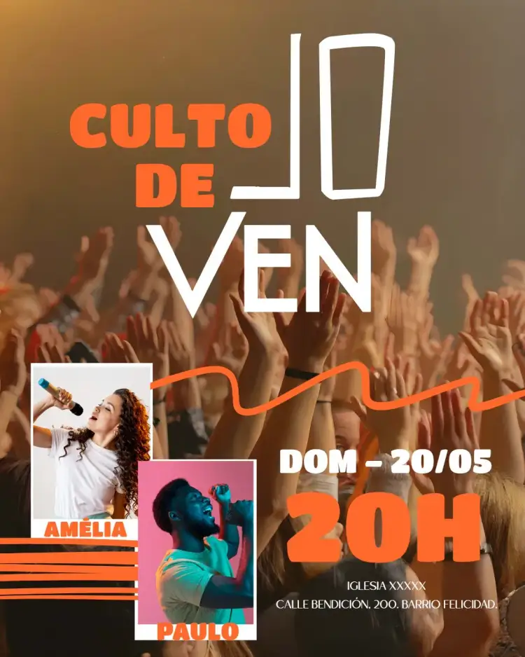 Invitación Arte Para Culto De Jóvenes Iglesia Con Foto Folleto – tema Bautismo moderno, espiritual, colorido, minimalista, ilustraciones religiosas