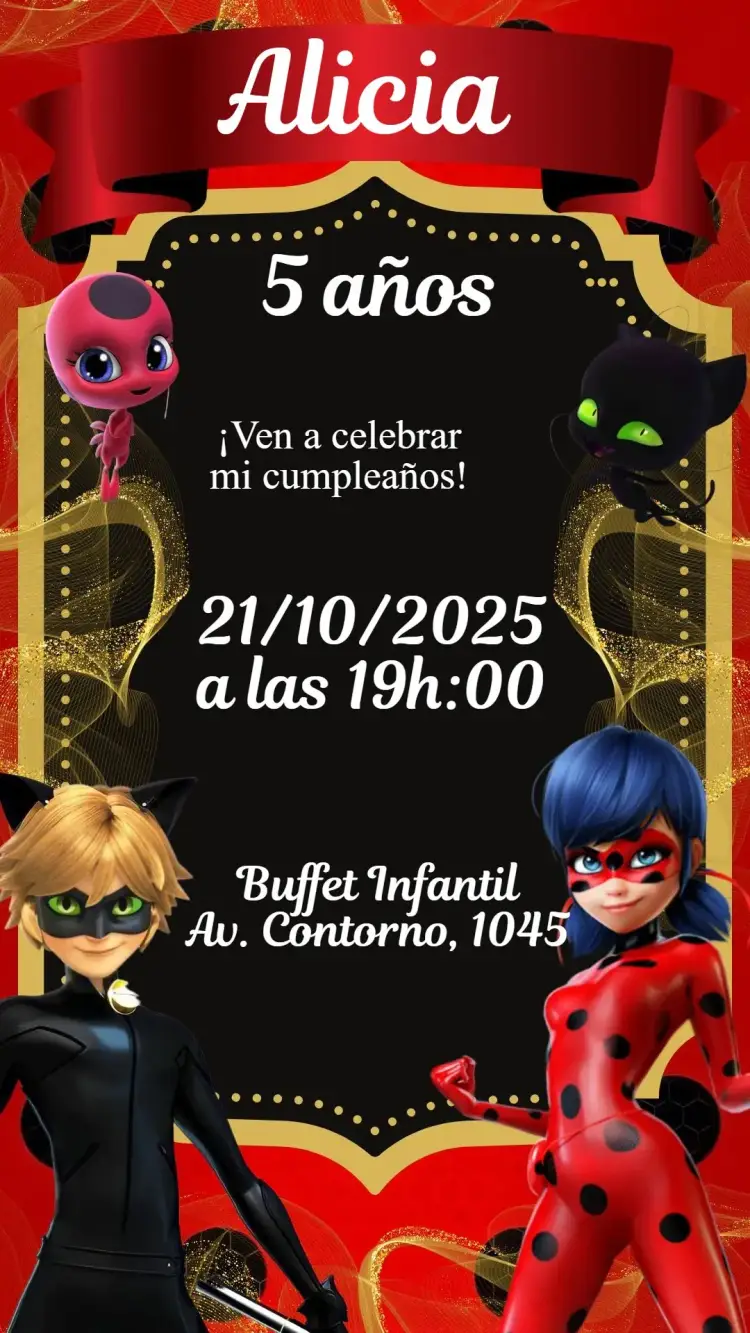 Invitación Lady Bug
