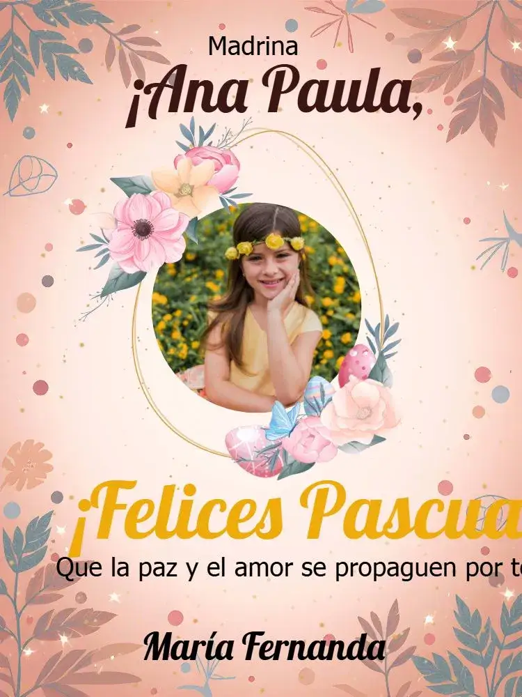 Invitación Tarjeta Feliz Pascua Con Foto Círculos – tema Fechas Conmemorativas floral, colorido, moderno, divertido, festivo, primaveril