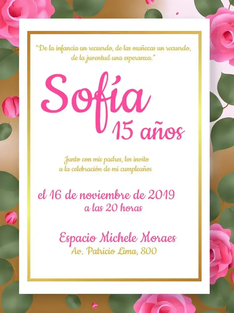 Floral 15 Años - Flores Rosadas