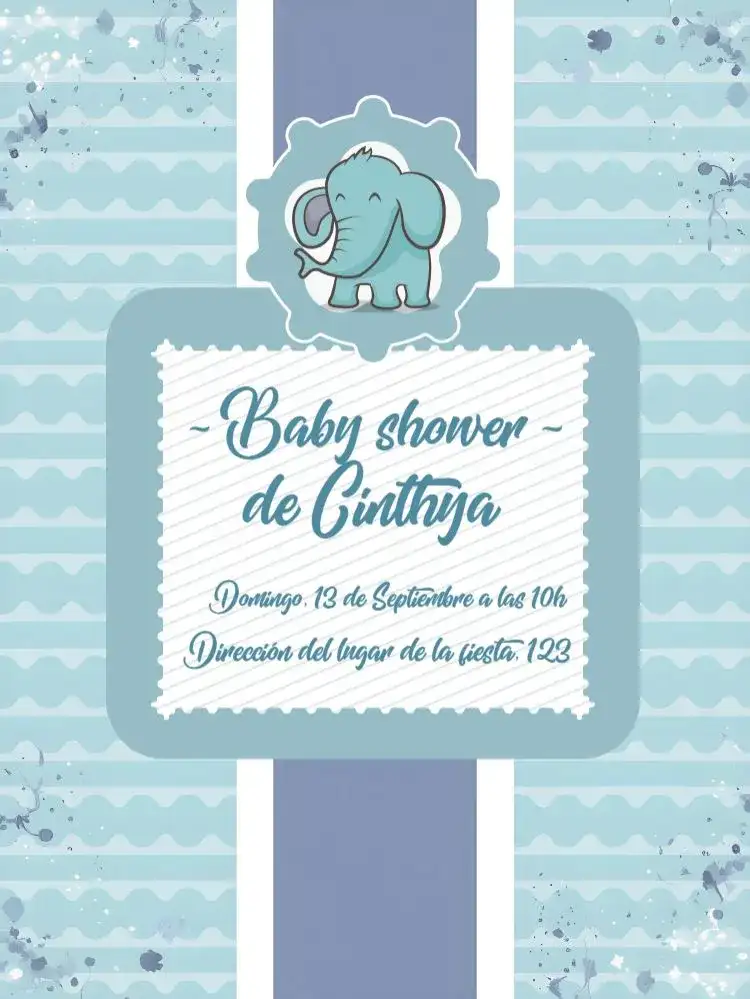 Baby Shower Elefante Azul Bebé