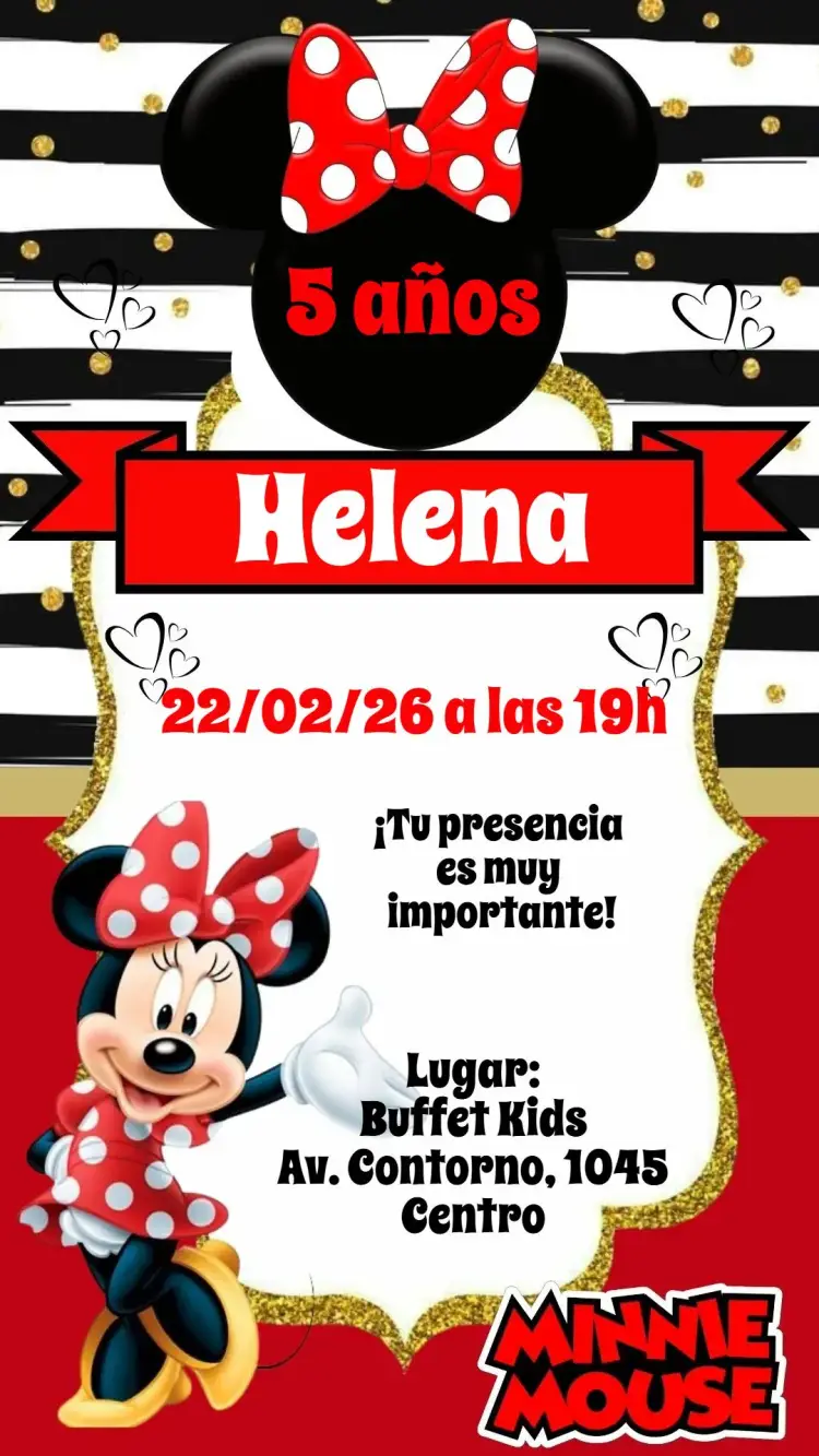 Invitación Minnie Roja