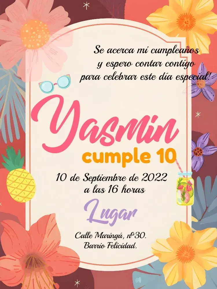 Invitación Arreglo Tropical