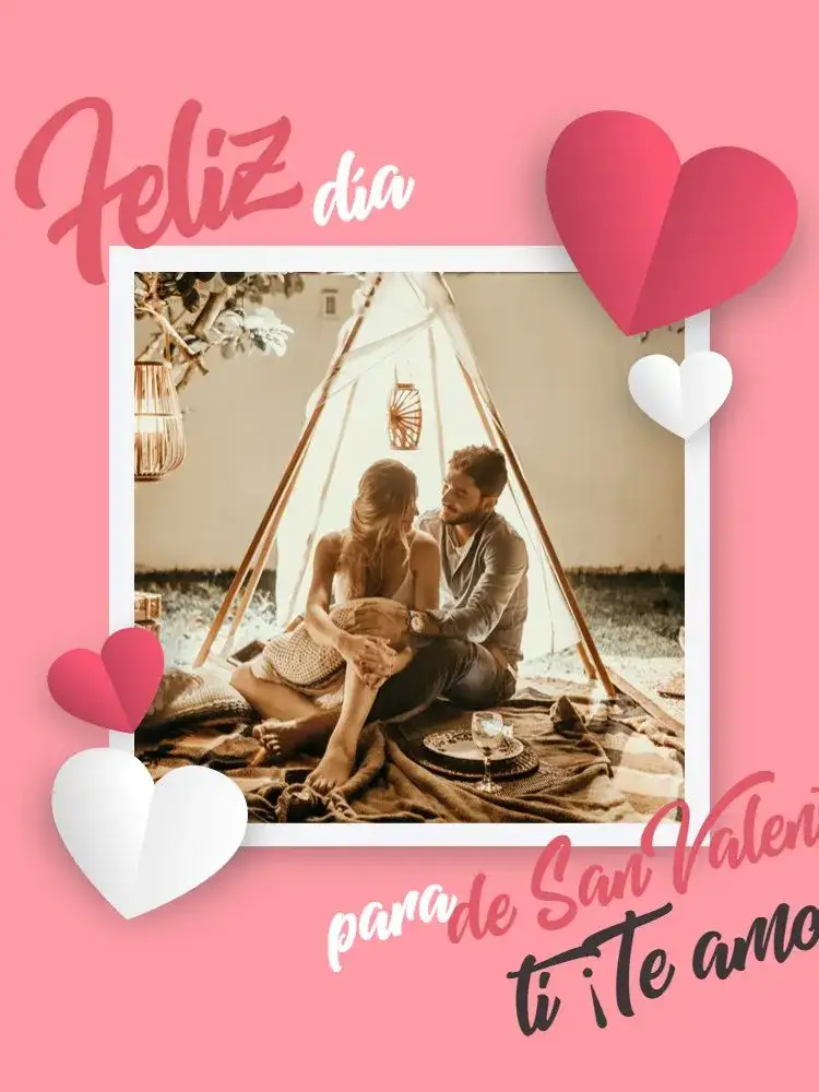Invitación Tarjeta Día De Los Enamorados Corazón – tema Tarjeta romántico, delicado, rosa, minimalista, moderno