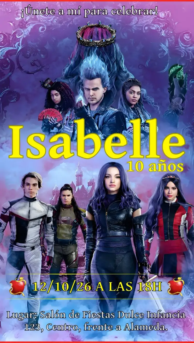 Invitación Película Los Descendientes Adolescentes